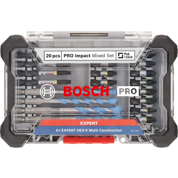 Bosch PRO Impact Schrauberbits und Multi Construction Bohrer Mixed Set 20-tlg. - 2608521U83