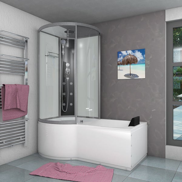 Wanne Dusche Kombination Weiß K50-R00 100x170