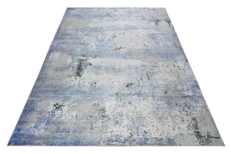 Vintage Teppich Blau Grau Kurzflor Radiate WECONhome 160x230 cm
