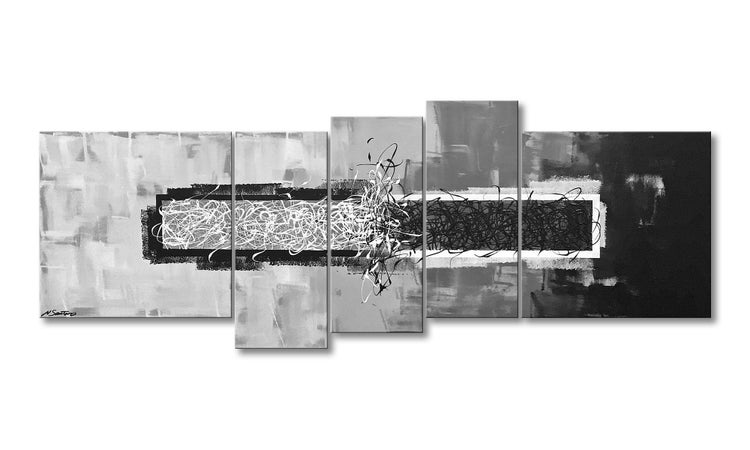 Das moderne Bild -Clash Of Contrast- 210x80x2 cm handgemaltes Unikat