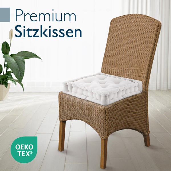 Geflochtener Stuhl mit Premium Sitzkissen