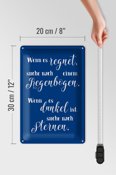 Blechschild Spruch 20x30cm wenn es regnet wenn dunkel suche