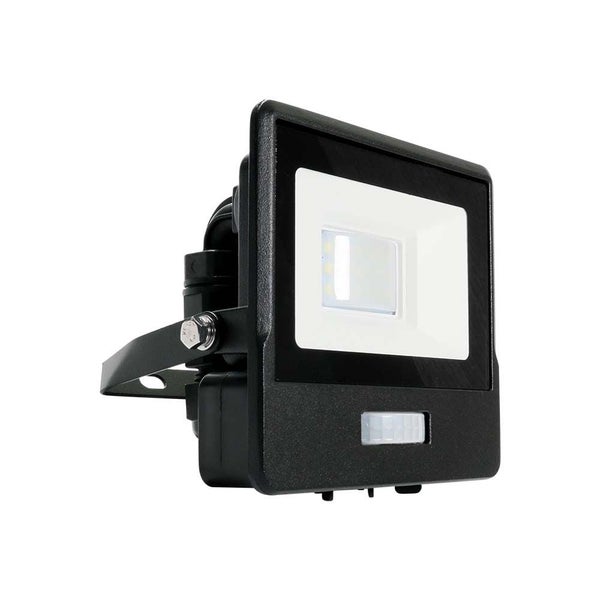 V-TAC VT-118S-B - LED-Flutlichtstrahler mit PIR-Sensor - Schwarz - Samsung - IP65 - 10W - 735