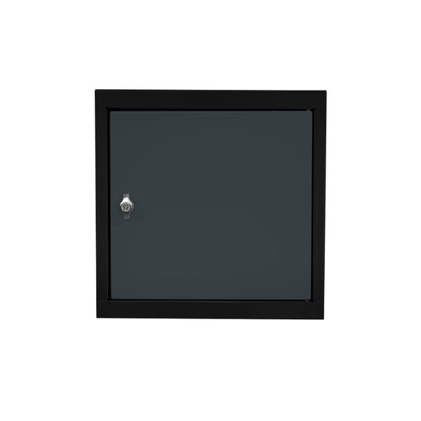 PROREGAL Schließfachwürfel Blocky mit Drehriegelschloss für Vorhängeschloss | HxBxT 40x40x40cm | Anthrazit/Anthrazitgrau | Tresor, Schlüssel