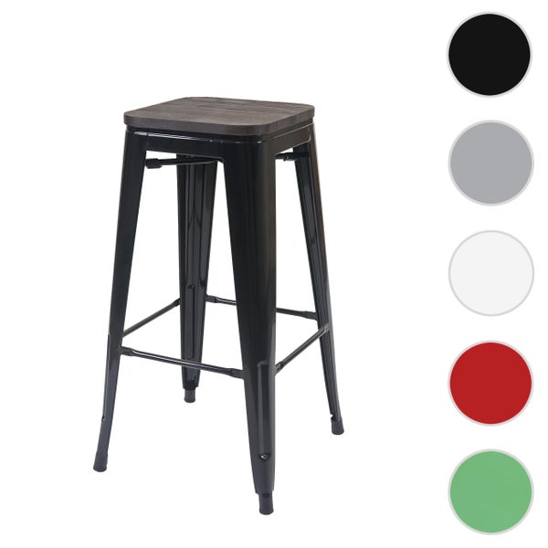 Barhocker mit Holzplatte und Metallgestell
