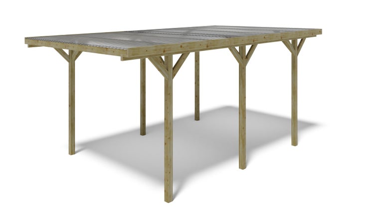 Carport Garagendach 3,04x5,12 m - 15,57 m2 - PVC-Abdeckung 
