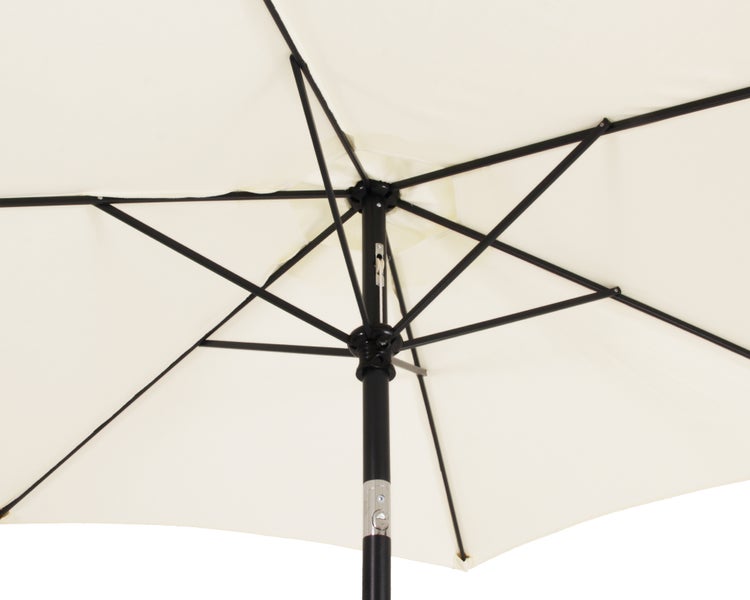 Ondis24 Marktschirm 1,8m mit Kurbel und Knick beige UV 50+, Sonnenschirm