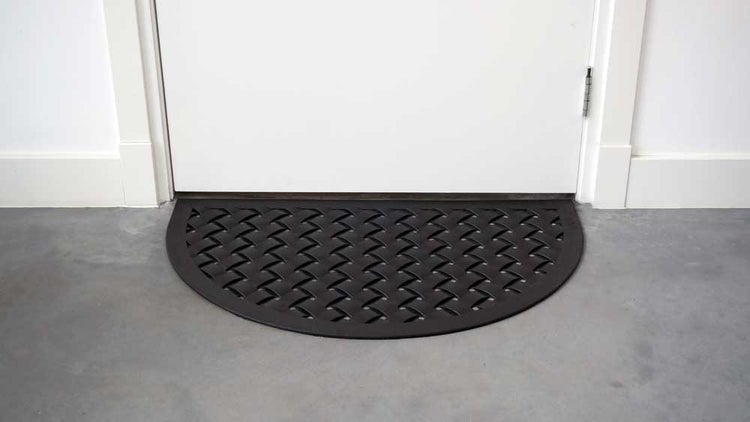 Gummi-Fußmatte Weave halbrund - 56 x 91 cm
