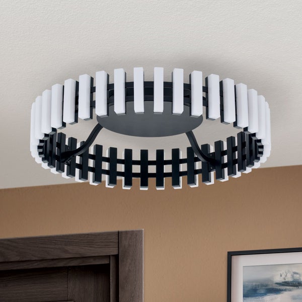 Rollwagen mit vier Regalböden und roten und blauen Kunststoffboxen