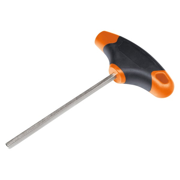 Innensechskantschlüssel mit T-Griff, Stahl, ergonomischer Griff in Schwarz und Orange.