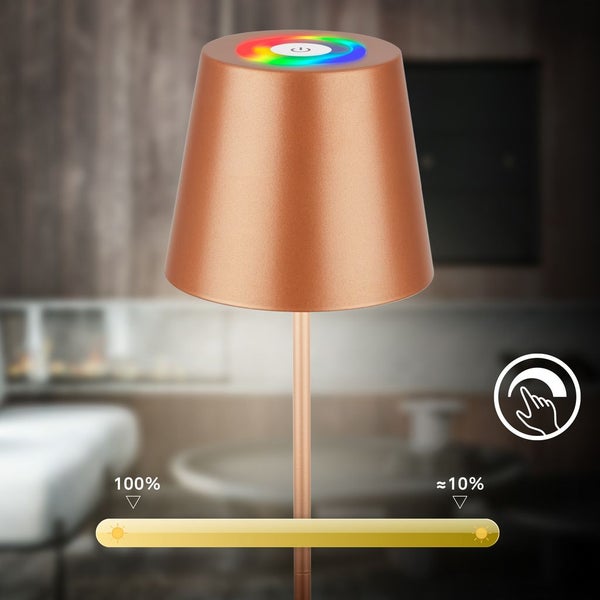 LED Tischlampe Akku LED Tischleuchte Dimmbar Kabellos Terrasse RGB Touch