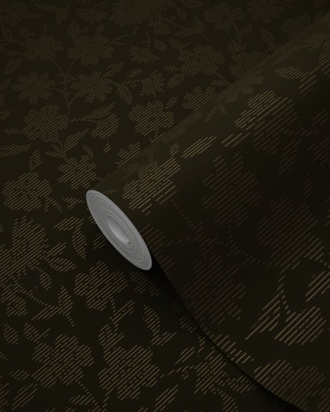 Tapetenrolle mit Blumenmuster und Streifen