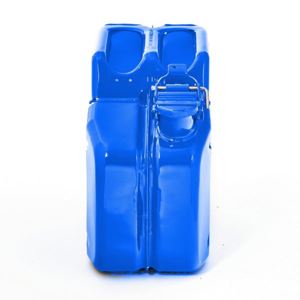 Blauer Metall Kanister
