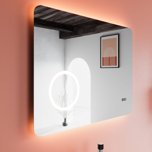 Badmöbel in Holzoptik Eiche 80cm mit Waschbecken und Ablage | Lagos