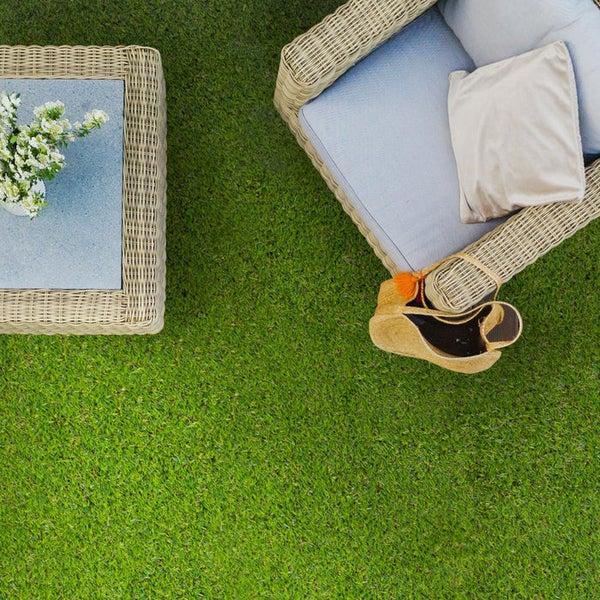 FLOORDIREKT Klickfliesen Kunstgras 30 x 30 cm - Kunstrasen Terrassenfliesen - 11er-Set