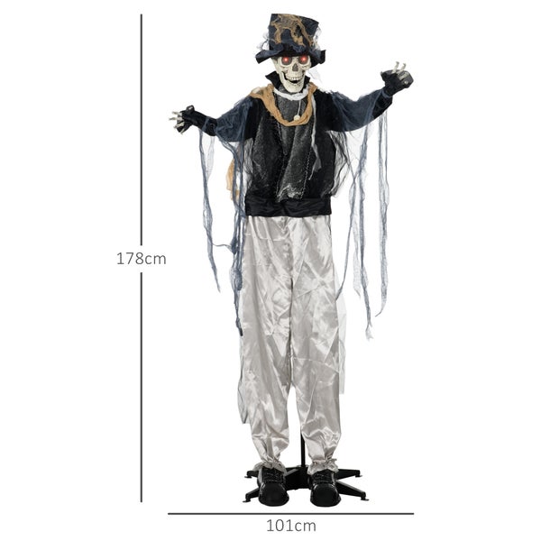 HOMCOM Halloween Dekoration, 101L x 64B x 178H cm, Polyester, Schwarz
