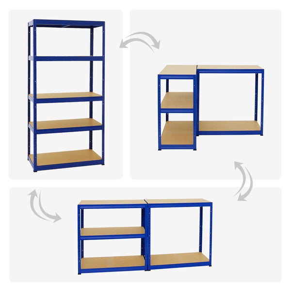 PROREGAL Mega Deal 3x Schwerlastregal Slim Elephant S HxBxT 180 x 90 x 45 cm 5 Ebenen Fachlast 350 kg Blau