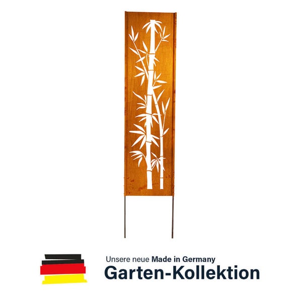 Home Deluxe - Rost Sichtschutz - AURELIA - 230 x 50 x 1,5 cm, wetterbeständig, edle Rostoptik I Gartenstecker Rostschild Sichtschutz Deko aus Rost