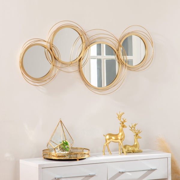 HOMCOM Spiegel-Set, 107 x 4 x 56 cm, Metall, Gold