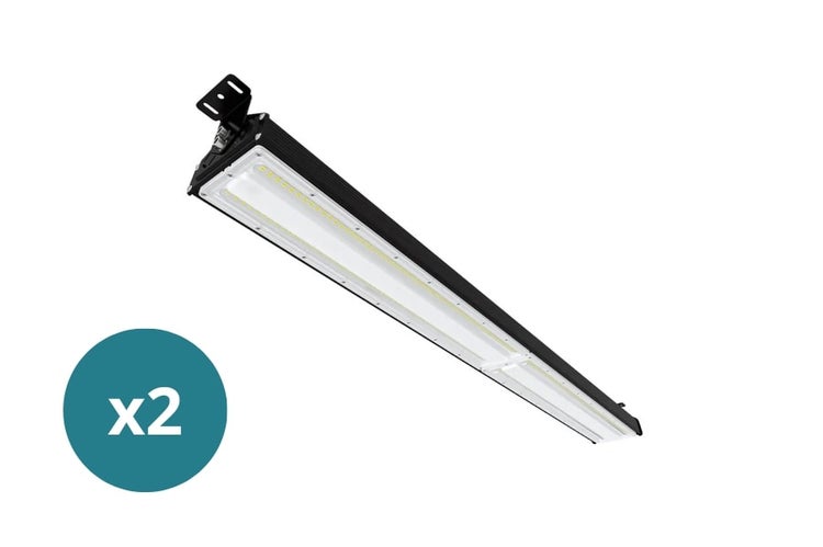 LUXULA 2er-Set LED Hallenleuchte 200W Highbay mit 24000lm IP65 IK08 Linearer Hallenstrahler 5000K Neutraleiß
