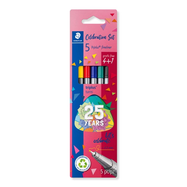 STAEDTLER Fineliner triplus 334 dreikantig, 5er Set