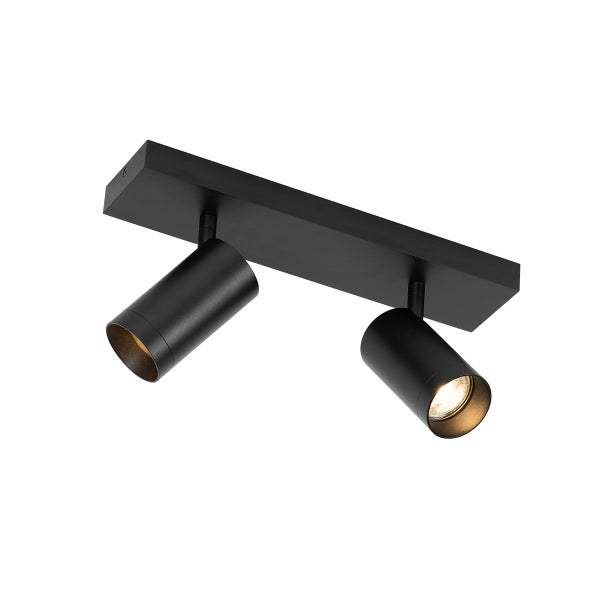 Schwarze Deckenleuchte mit zwei Strahlern