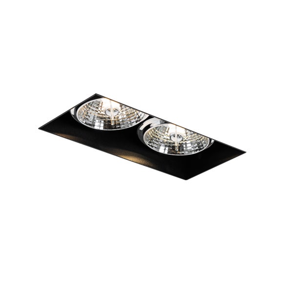 Set mit 6 Einbaustrahlern schwarz GU10 70mm 2-flammig randlos - Oneon