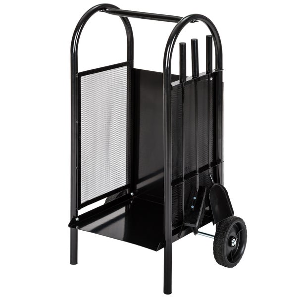 Holzwagen tectake  42,5 x 38 x 80,5 cm aus Stahl schwarz