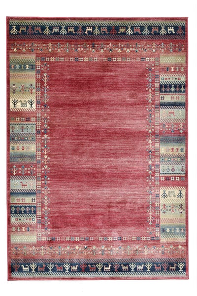 Gewebter Teppich mit Glanz Cherina Rot 80x150 cm
