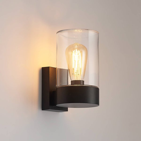 Arcchio Wandleuchte außen Liljana (Modern) in Schwarz aus Aluminium (1 flammig, E27) - Außenwandleuchten Wandlampe Led Außenlampe Outdoor für Außenwand/Hauswand Haus Terrasse & Balkon