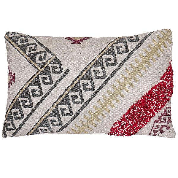 Dekokissen BETULA Baumwolle 30 x 50 cm Beige Geometrisches Muster