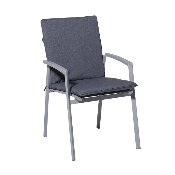 Stuhlauflage Stapelstuhl Manchester jeansgrau - ca. 97x49 cm - 4er-Set