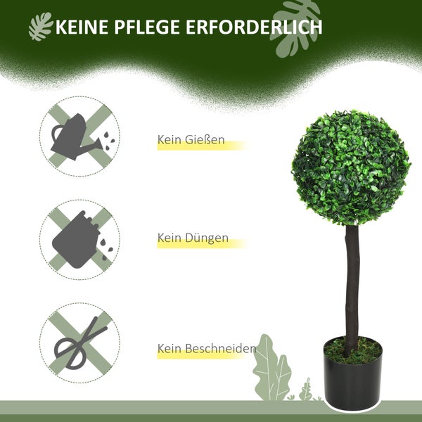 HOMCOM, Künstliche Pflanzen, Zimmerpflanze, 20L x 20B x 60H cm, PEVA, Grün