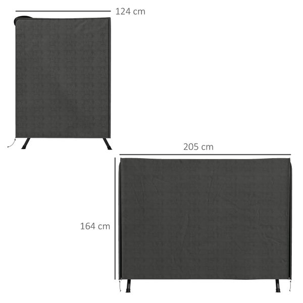 Outsunny Hollywoodschaukel Abdeckung 3 Sitzer, Wasserabweisend Winterfest Schutzhülle für Gartenschaukel, UV-Beständig Abdeckplane, Abdeckhaube, Reißfest 600D Oxford Gewebe, 205x124x164cm Dunkelgrau