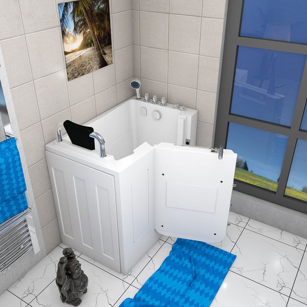 Sitzwanne Whirlpool Badewanne Tür S08WP-TH-C-L 110x68cm