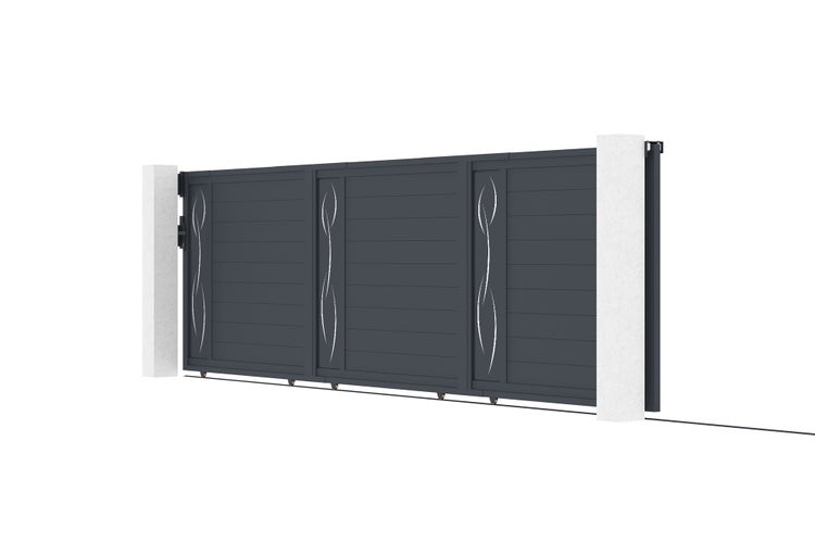 Schiebetor 6m LIFE H.160 graues Aluminium
