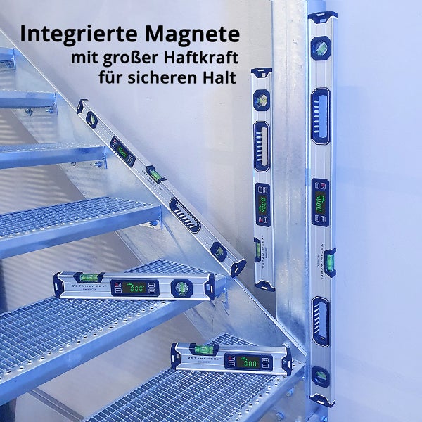 Digitale Wasserwaage DW-800 ST aus Aluminium mit 800 mm Länge