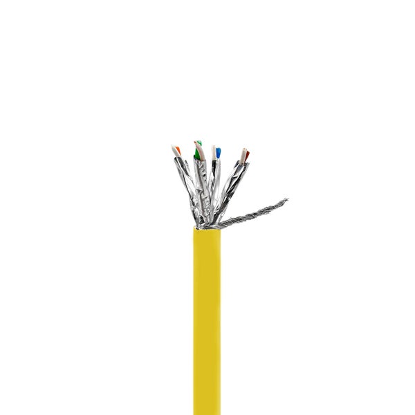 ProfiPatch Netzwerkkabel Cat8 S/FTP RJ45 LAN Kabel LSZH Premium Ethernet Patchkabel 40GB 2000MHz gelb 0,5m Switch Router Gaming Patchpanel