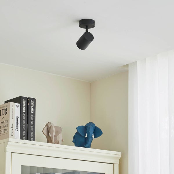 Lindby Strahler Jorell (Modern) in Schwarz aus Metall (1 flammig, GU10) - Deckenlampe Deckenleuchte Lampe Spot Arbeitszimmerleuchte