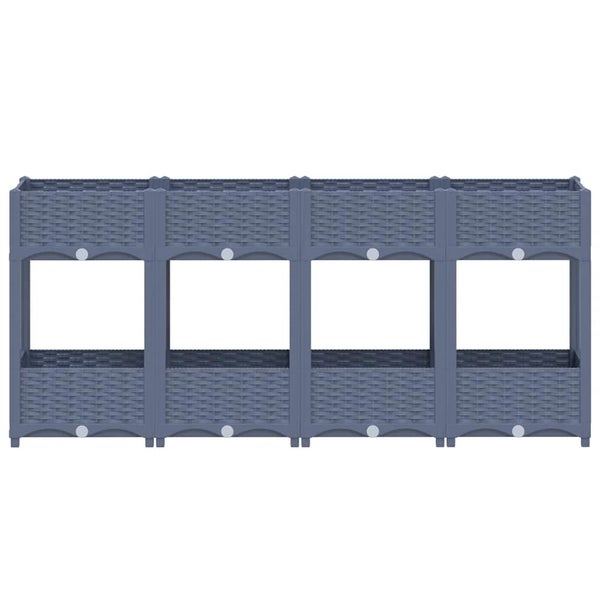Pflanzkasten mit Rattan-Optik, zwei Ebenen