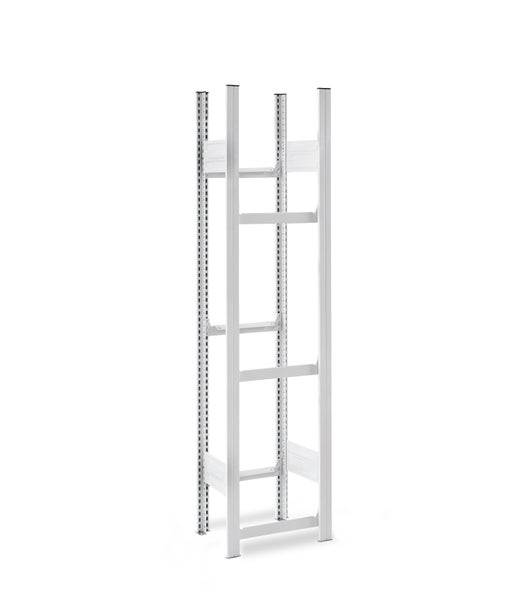 PROREGAL Getränkekistenregal Stecksystem T-Profil Grundregal HxBxT 175 x 50 x 30 cm Fachlast 100 kg 3 Ebenen für 3 Getränkekisten Lichtgrau