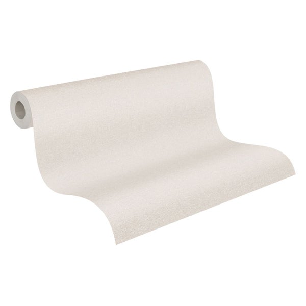 A.S. Création Tapete Uni Creme-Beige, Weiß und Grau - 53 cm x 10.05 m - AS-389256