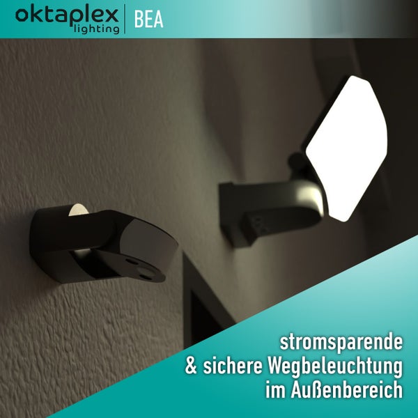Oktaplex Bewegungsmelder Aussen IP65 anthrazit 180° schwenkbar 12m Reichweite