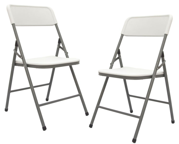 AMANKA 2er Set Klappstuhl bis 150kg - 50x46x83,5 Gartenstuhl Klappbar - Balkonstuhl Kunststoff Weiß