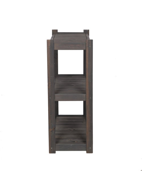 PROREGAL Holzregal SPREEWALD HxBxT 86x70x33cm 3 Ebenen Massives Kiefernholz Grau geölt