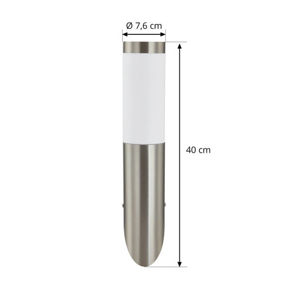 Lindby Wandleuchte außen Statius mit Bewegungsmelder (spritzwassergeschützt (Modern) in Alu aus Edelstahl (1 flammig, E27) - Wandlampe für Außenwand/Hauswand Haus Terrasse und Balkon