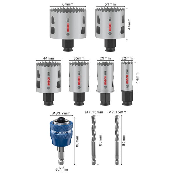 Bosch PRO Multi Material PC Plus Lochsägen-Set 9-tlg. - 2608594436
