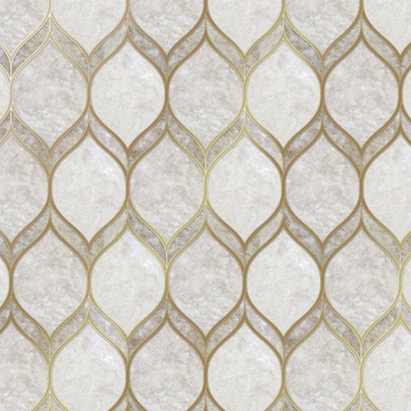 Fliesenmuster mit geschwungenen Formen und Marmoroptik