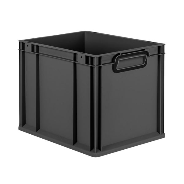 Eurobox NextGen Color, HxBxT 32x30x40cm, 30 Liter, Griffe schwarz geschlossen, Schwarz, Eurobehälter, Transportbox, Transportbehälter, Stapelbehälter