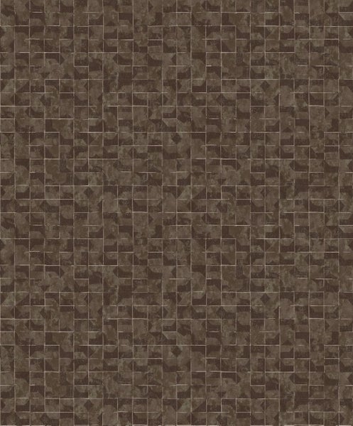Masureel Tapete Fliesenmuster Braun - 53 cm x 10.05 m - 630711